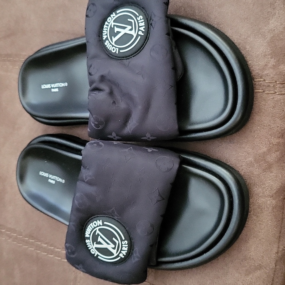 Louis Vuitton Pool Pillow Cloth Mules Sz38